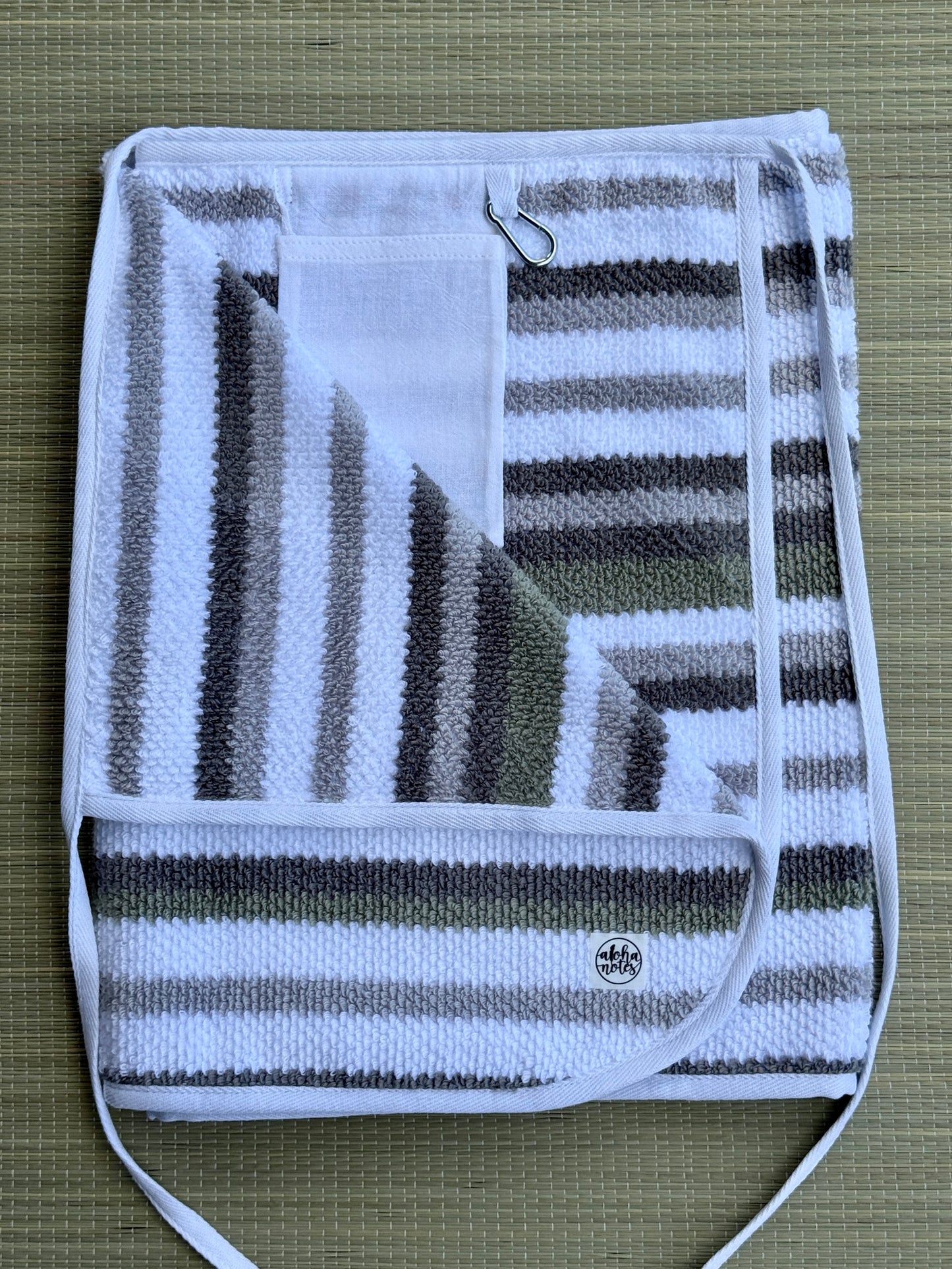 047 Grey, White and Sage Stripes (M)